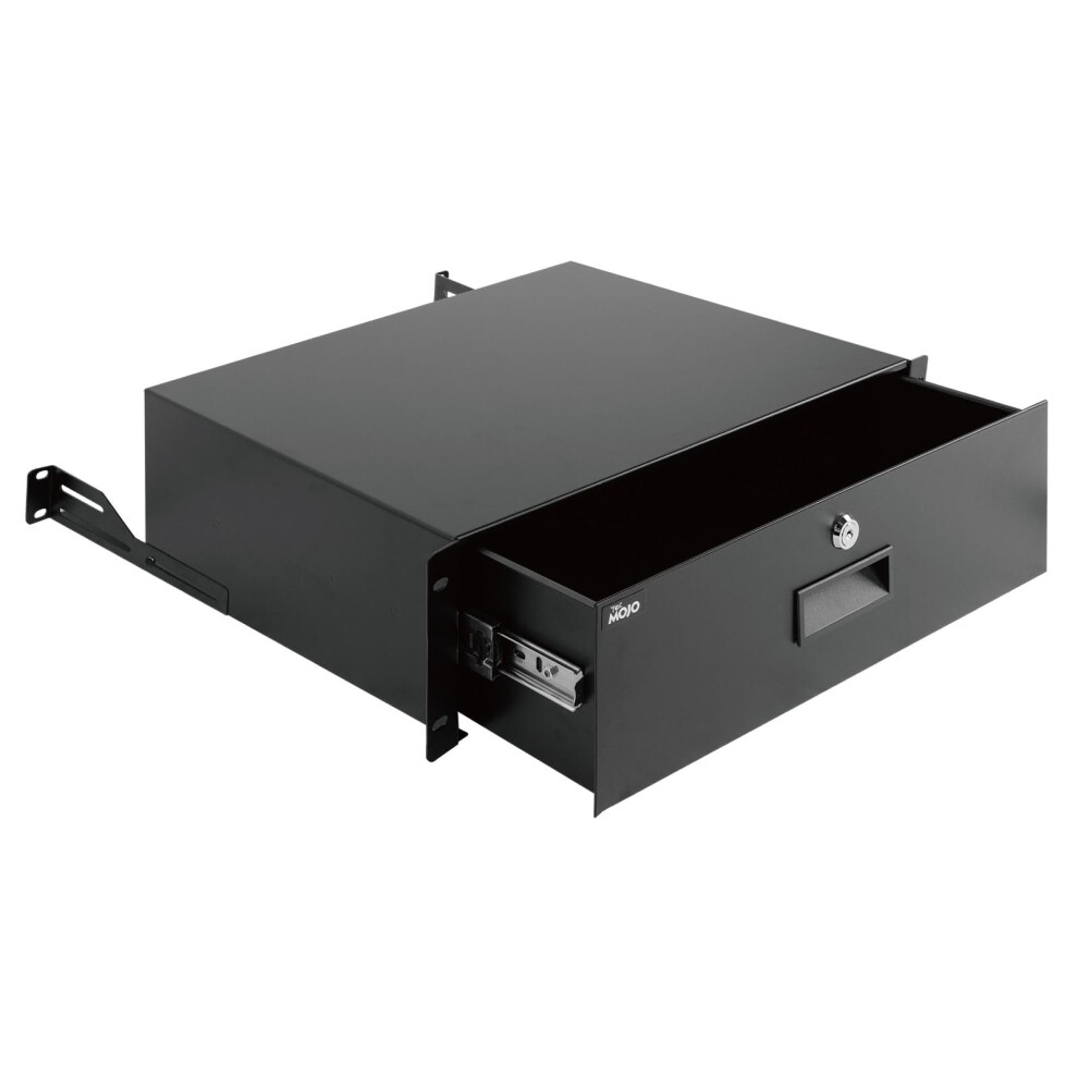Tecmojo 3U Rack Drawer, Rack Mount For 19In Network/Server/Av Rack Or Cabinet Enclosure, Lockable With Rear Support - Load-Bearing 22Lb(10Kg), With C 5006394005213