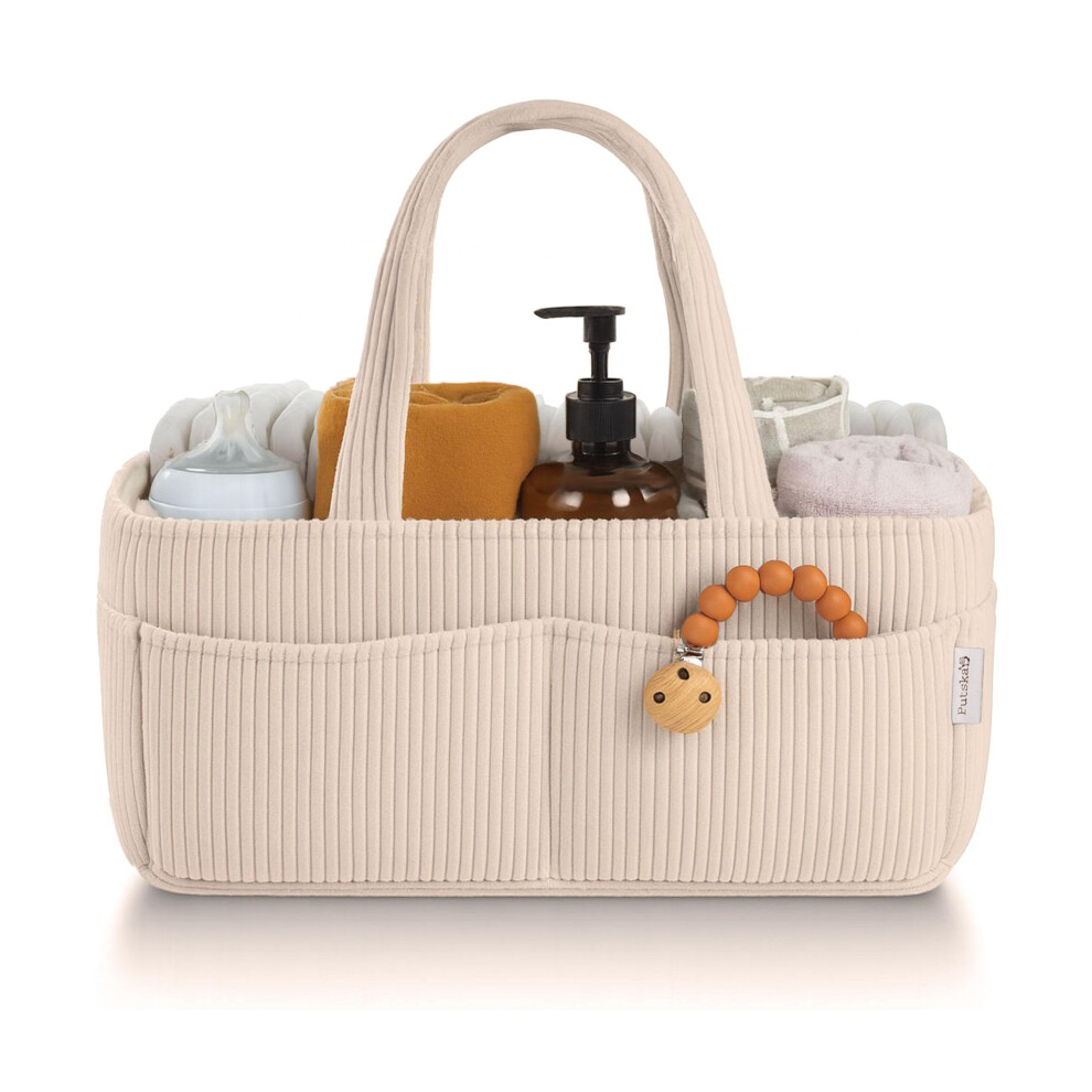 Baby Nappy Caddy Organiser For Changing Table – Stylish Nursery Storage Basket, Newborn Essentials, Baby Shower Gifts And Registry Must-Haves Putska