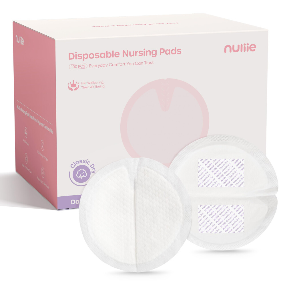 Leakproof Ultra-Thin Disposable Breast Pads, Super Absorbent & Breathable Nursing Pads, Featherlight & Discreet Fit For Maternity & Breastfeed Nuliie