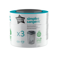 Tommee Tippee Simplee Sangenic Refills, 3 Count (Pack of 1) (Compatible with Simplee Sangenic Bin Only)