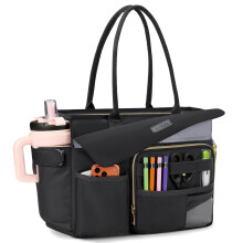 RAINSMORE Teacher Tote Bag for Women with Lunch Compartment 15.6 inch Laptop Bag Large Nurse Bag with Insulated Section Water-Resistant Lunch Bag Wor