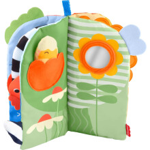 Fisher-Price Baby Toy Sensory Seasons Soft Book, Newborn Tummy Time Activity with 4 Pages of Busy Play Infants Ages 0+ Months, JKP53