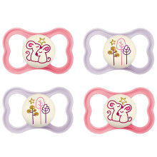 MAM Air Night Silicone Dummy 6-16 MAM Air Night Girl Mix Set of 4 Includes 2 Sterilised Transport Boxes