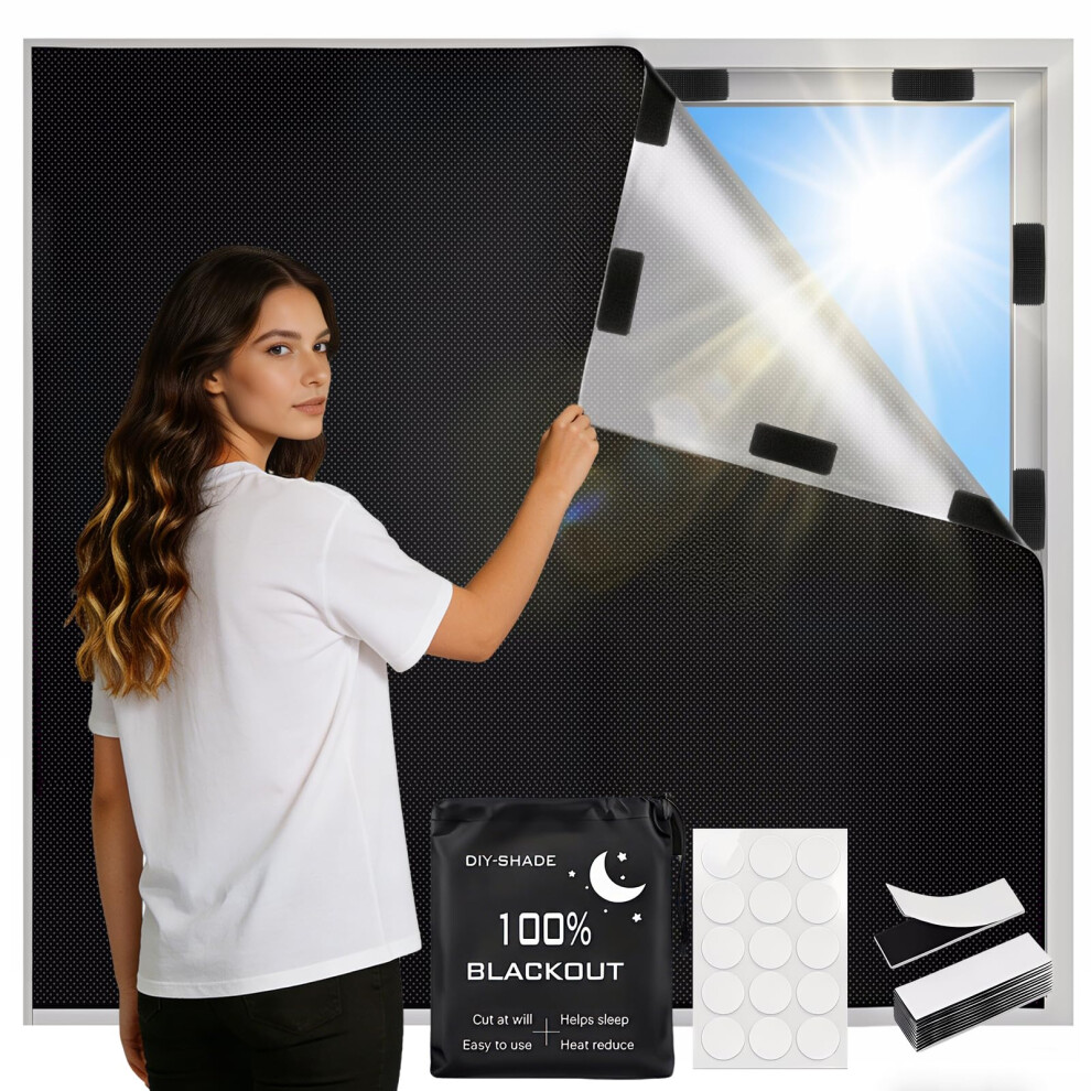 Bszatan Blackout Blind, 300 X 145 Cm Temporary Blackout Blinds Stick On, No Drill Blinds