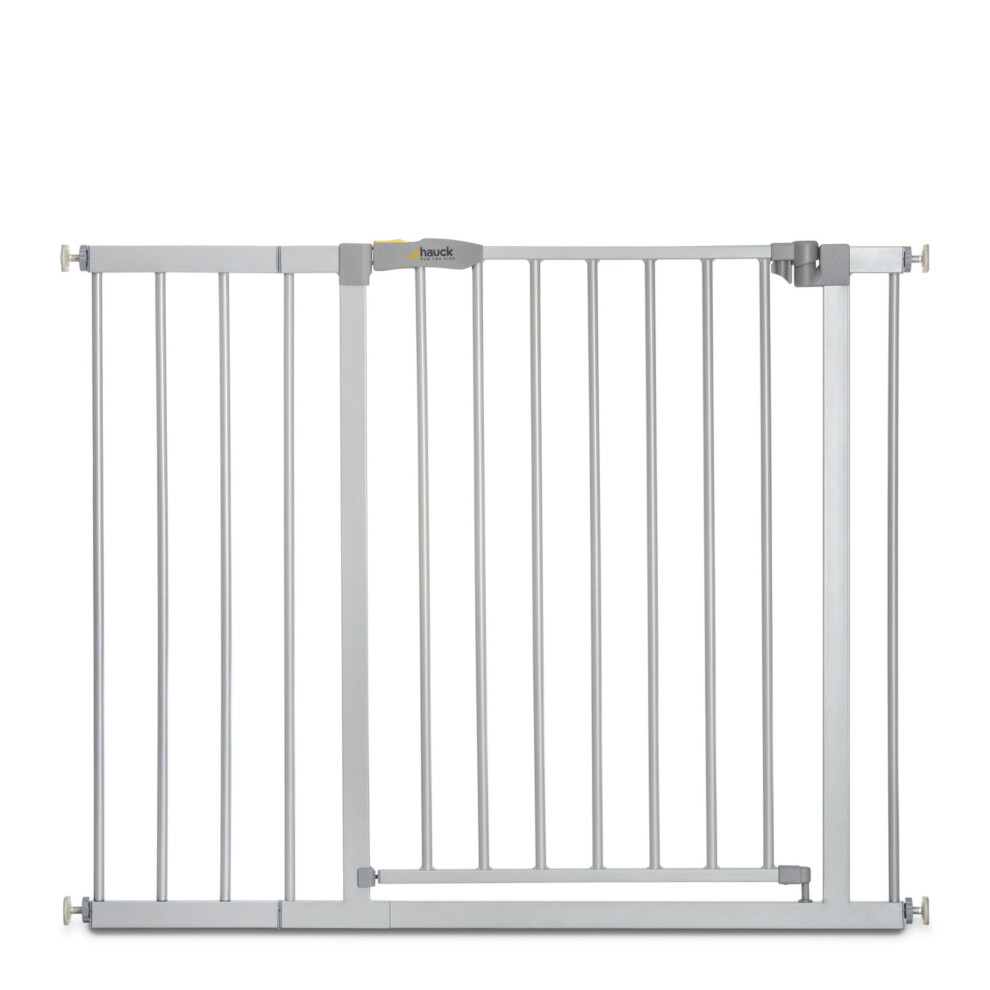 Safety Gate For Doors And Stairs Stop N Safe 2 Incl. 21 Cm Extension / Pressure Fit / 96 - 101 Cm Large / Metal / Grey Hauck