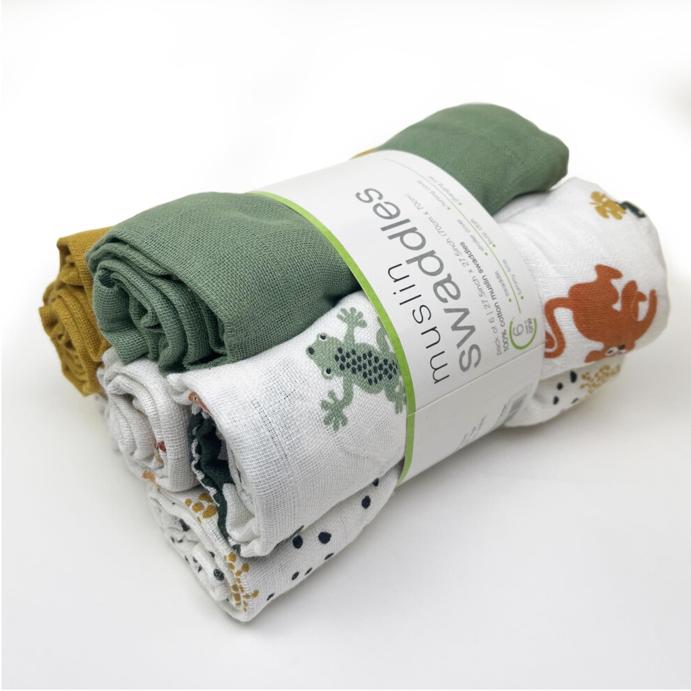 Muslin Cloths For Baby Pack Of 6 Swaddles Blanket Soft & Breathable 100% Cotton Muslin Squares (65 X 65 Cm) Burp Cloth For Newborn Baby B Luxe Dreams
