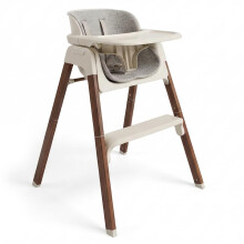 Venture Neyo 2-in-1 Foldable High Chair for Baby and Toddler, Convertible Baby Highchair with Wood Effect Legs, Removable Tray & Cushion, 5 Point Har