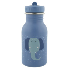 Trixie Baby Stainless Steel Drinking Bottle, 350ml/500ml, Leak-proof, with carrying cord, slim shape for little hands, shatterproof, from 3 years (Mr