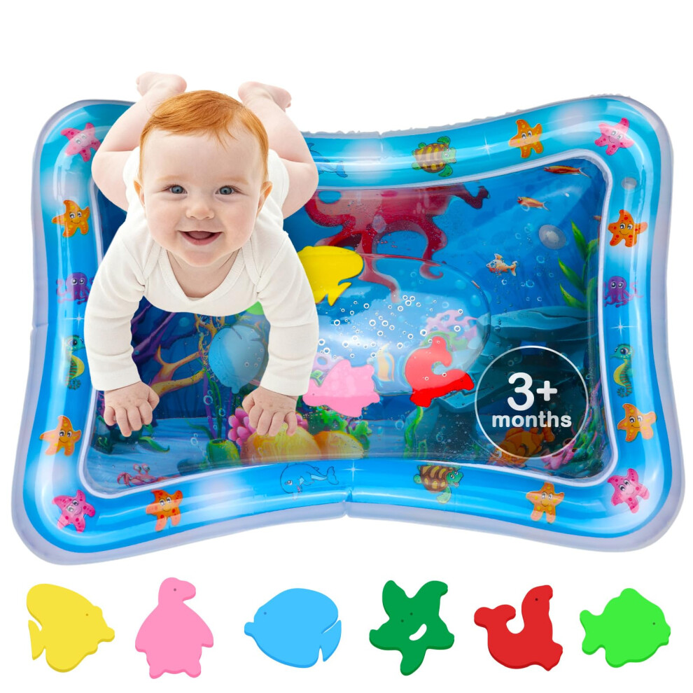 Tummy Time Water Mat – Inflatable Water Play Pad For Babies - Sensory Tummy Time Mat For Floor Play - 100% Bpa-Free & Leakproof - Baby, Infants 3-12 Avec Maman