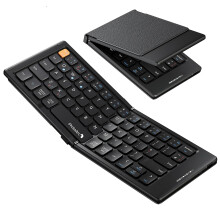 ProtoArc XK04 Foldable Bluetooth Keyboard, Portable Folding Keyboard with PU Leather Cover, Rechargeable Mini Wireless Travel Keyboards for Windows i