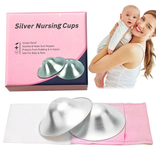 2 PCS Nipple Shields for Breastfeeding,925 Silver Nursing Cups