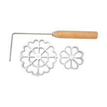 Achappam Mould Bunuelos Mould with Handle Rose Flower Cookies Bunuelos Tool Cast Waffle Mould Set for Kitchen Baking