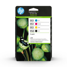 HP 950/951 Black/Cyan/Magenta/Yellow Original Ink Cartridges Multipack (6ZC65AE) - Works with HP OfficeJet Pro 251, 276, 8100, 8600, 8610, 8616, 8620