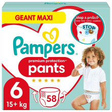 Pampers Premium Protection Nappies Size 6, 58 Diapers, 15kg+, Pampers Best Comfort and Protection with Nappies