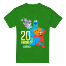 (XXL, Kelly Green) Sesame Street Unisex Adult Group 20th Birthday T-Shirt