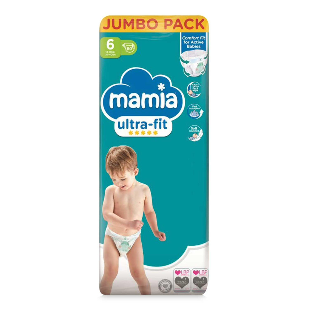 Mamia Size 6 Xl Nappies Jumbo 60 Pack Aldi