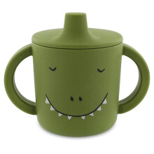 Trixie - Mr Dino Sippy Cup - 4m+ - 100% Food Grade Silicone - Green