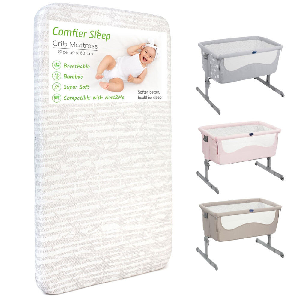 Comfier Sleep Next To Me Bedside Crib Mattress 50X83 Cm With Super Soft Bamboo Cover Perfectly Fits All Standard Bedside Cribs