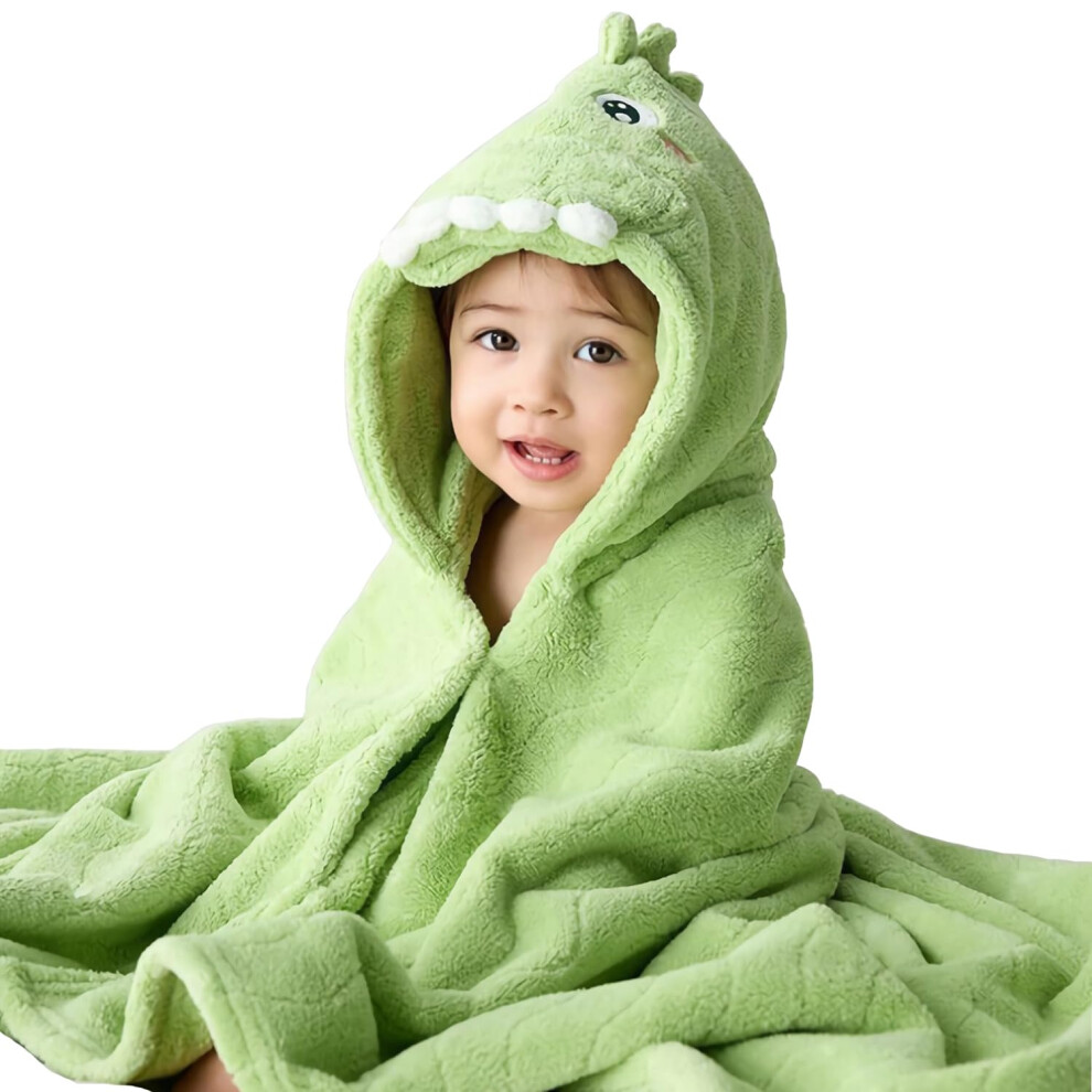 Baby Hooded Bath Towel For Kids Toddler Soft Warm Fleece Absorbent Swaddle Blanket Swimming Poncho Towel, 120X80cm Coral Fayscingo