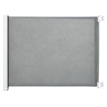 PawHut Retractable Stair Gate for Dogs, Pet Mesh Safety Gate Extends up to 115cm for Doorways Indoor- Grey