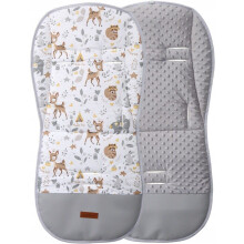Universal Seat Liner Pushchair Double Sided Pram Buggy Grey/Deer and Friends