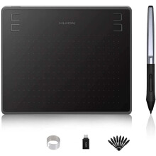 HUION HS64 Graphics Drawing Tablet Battery-Free Stylus 8192 Levels 266 PPS Pen Tablet with 4 Press Keys Support Mac, PC and Android Devices 6.3x4 Inc