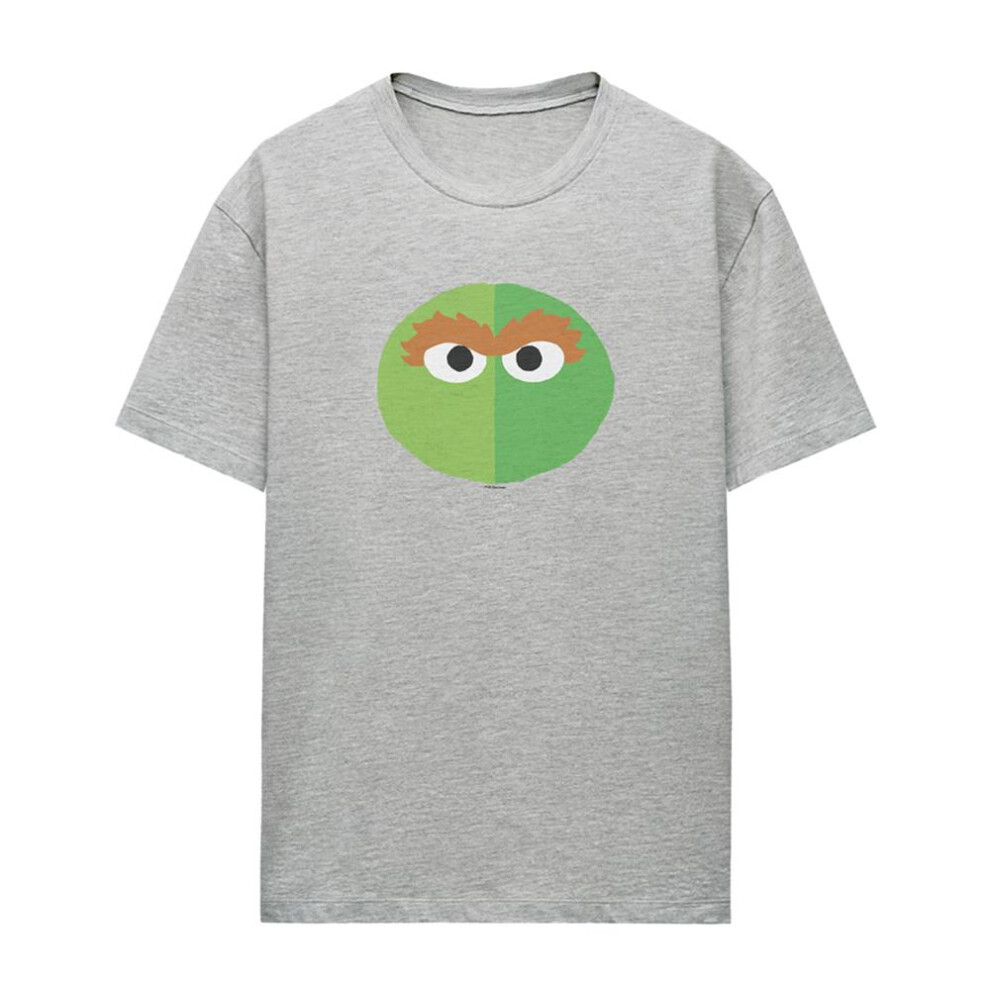 Sesame Street (M, Athletic Heather) Womens/Ladies Oscar The Grouch Grimace T-Shirt Multicoloured
