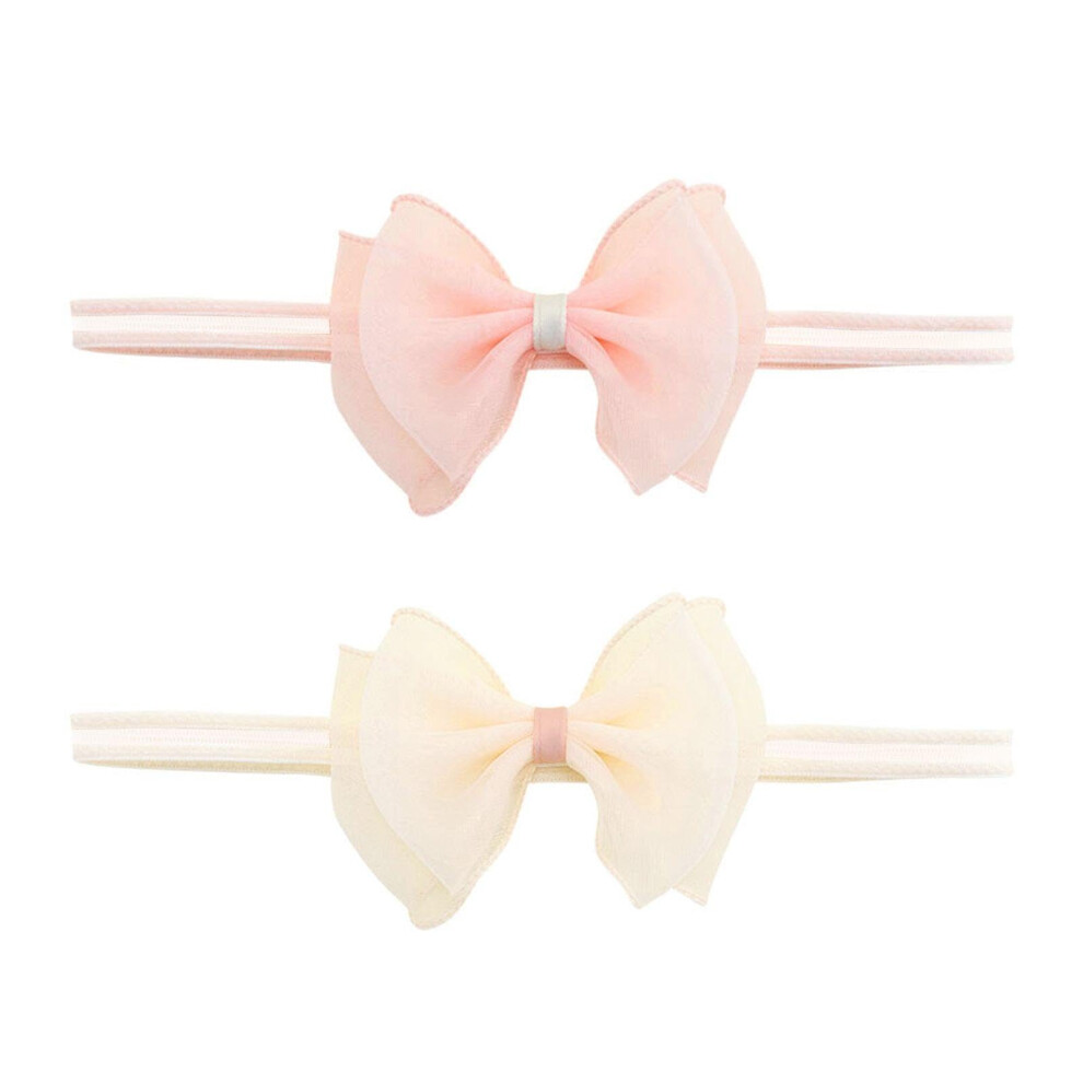 Memofynd 2 Pieces Of Bowheadbands, Chiffon Headbands For Children's Hair Accessories, Cut