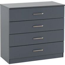 Seconique Dakota 4 Drawer Chest in Dark Grey