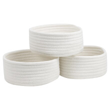 Small Basket, Set of 3 Woven Baskets, Cotton Rope Small Baskets for Organizing, Cute Mini Tiny Storage Basket for Gifts, Decorative Boho Round Bathro