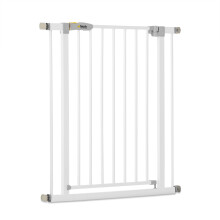 Hauck Safety Gate for Doors and Stairs Open N Stop KD / Pressure Fit / 75 - 80 cm Large / Extendable with Separate Extensions / Metal / White