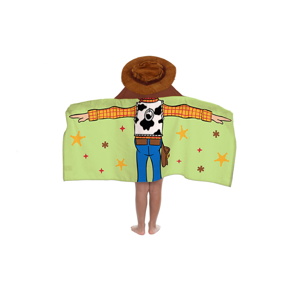 Jay Franco Disney Pixar Toy Story Woody Hooded Towel – 56 X 130Cm Kids Super Soft Bath Towel, Beach, Pool & Travel, Official Licensed Product, Green