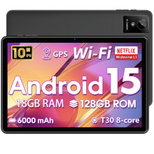 Hasskya Tablet 10 inch Android 15, 2026 New Touchscreen Tablets, 18GB RAM 128 ROM, 1TB Expandable, Widevine L1 Compatible Octa-Core Tablet with WiFi