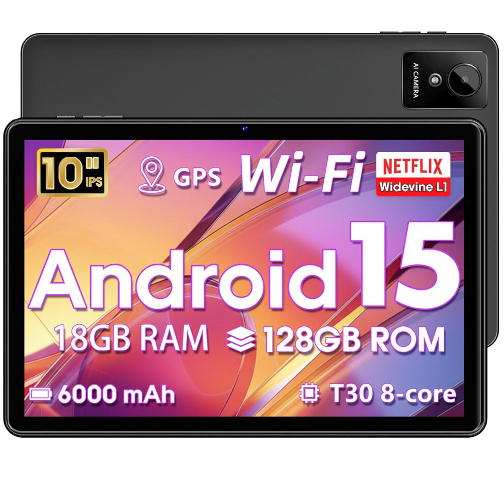 Hasskya Tablet 10 Inch Android 15, 2026 New Touchscreen Tablets, 18Gb Ram 128 Rom, 1Tb Expandable, Widevine L1 Compatible Octa-Core Tablet With Wifi 1063451542399