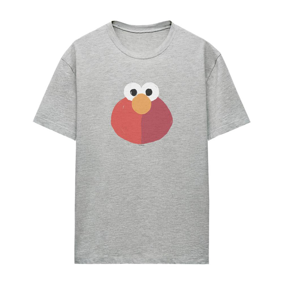 Sesame Street (Xxl, Athletic Heather) Womens/Ladies Elmo Smile T-Shirt Multicoloured