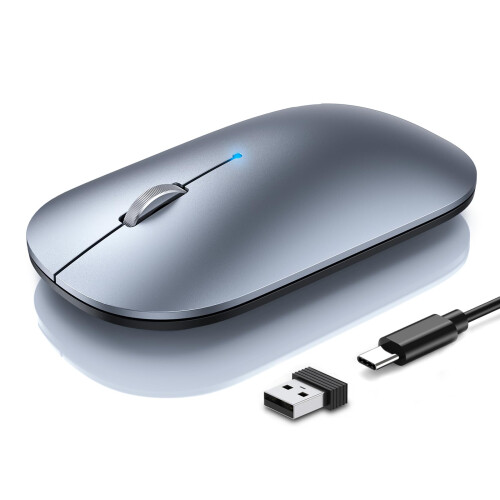 TeckNet TECKNET Rechargeable Wireless Mouse, Bluetooth Mouse with Triple Mode (Dual BT+2.4G), Silent Mouse, 4 Adjustable DPI,Computer Mouse Compatible with M