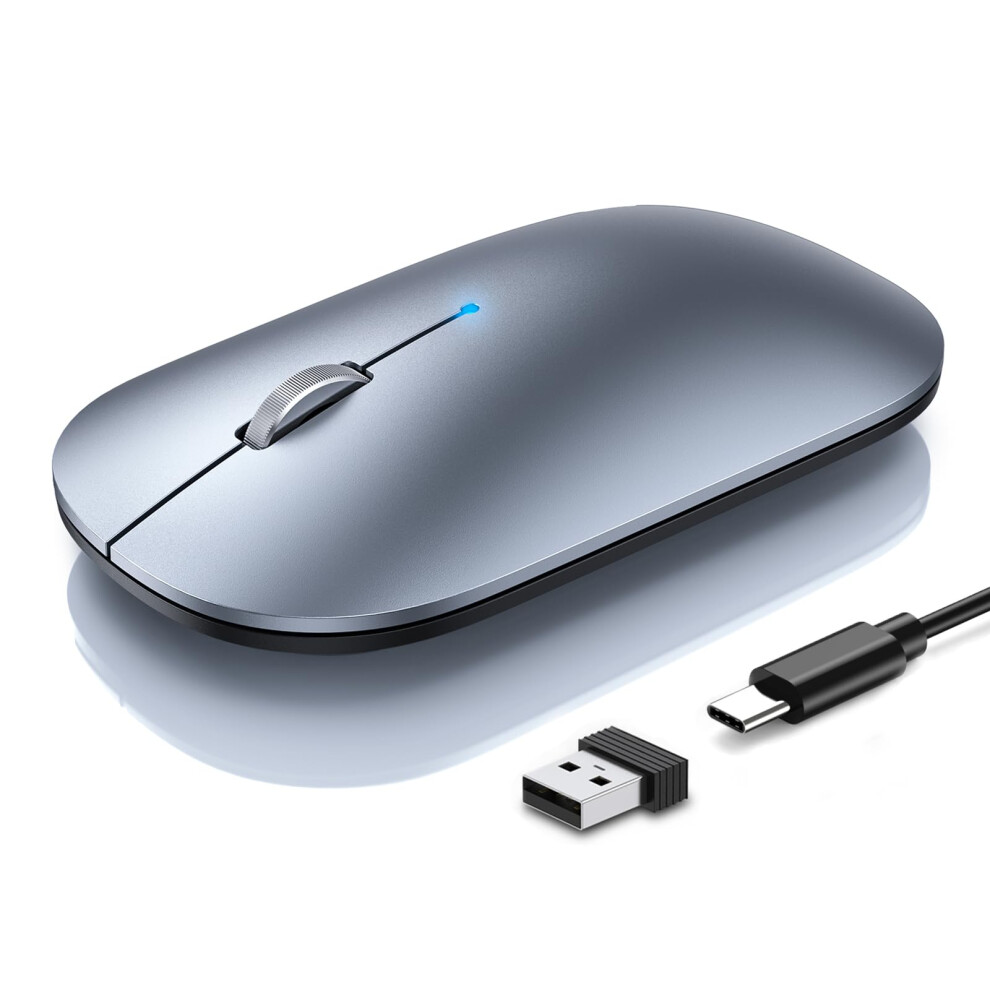 Tecknet Rechargeable Wireless Mouse, Bluetooth Mouse With Triple Mode (Dual Bt+2.4G), Silent Mouse, 4 Adjustable Dpi,Computer Mouse Compatible With M