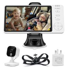 APPS2Car Baby Monitor for Car and Home,HD 1080P Car Baby Camera with 5'' Display for Rear Seat,Plug and Play,Wide View Angle,Baby Monitor with Night V