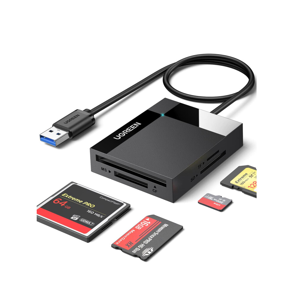 Ugreen Sd Card Reader, 4-In-1 Usb 3.0 To Sd Cf Tf Ms Card Adapter, 5Gbps High-Speed Camera Memory Cards 4 Cards Reading Simultaneously For Sdhc, Sdxc 5008748728571