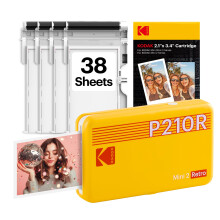 KODAK Mini 2 Retro 2x3 Portable Photo Printer, Bluetooth Smartphone Printer for iPhone & Android, Instant Color Prints, 4PASS Dye Sublimation (Yellow