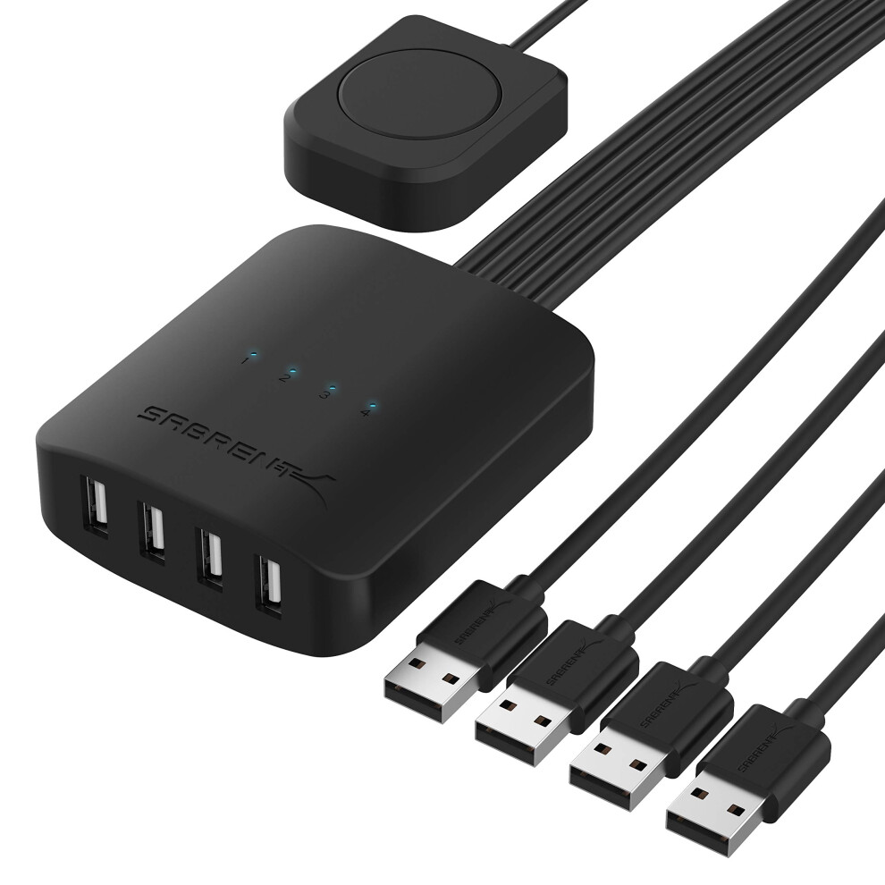 Sabrent Usb Switch Selector, 4 Pcs In 4 Out, Computer Peripheral Switcher, Usb Sharing Splitter, Control Four Pcs With One Monitor, For Pcs Mouse Key 4362597874850