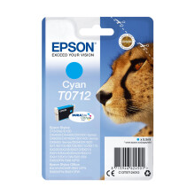 Epson T0712 Cheetah Cyan, Genuine, DURABrite Ultra Ink