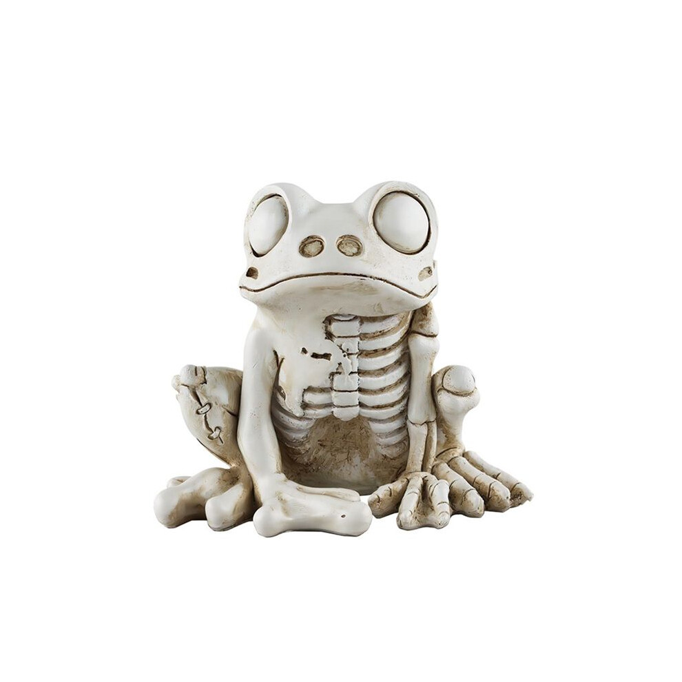 Semoic Frog Skeleton Model Halloween Animal Skeleton Statue Realistic Terrifying Animal Skeleton Decor Frog Ornaments