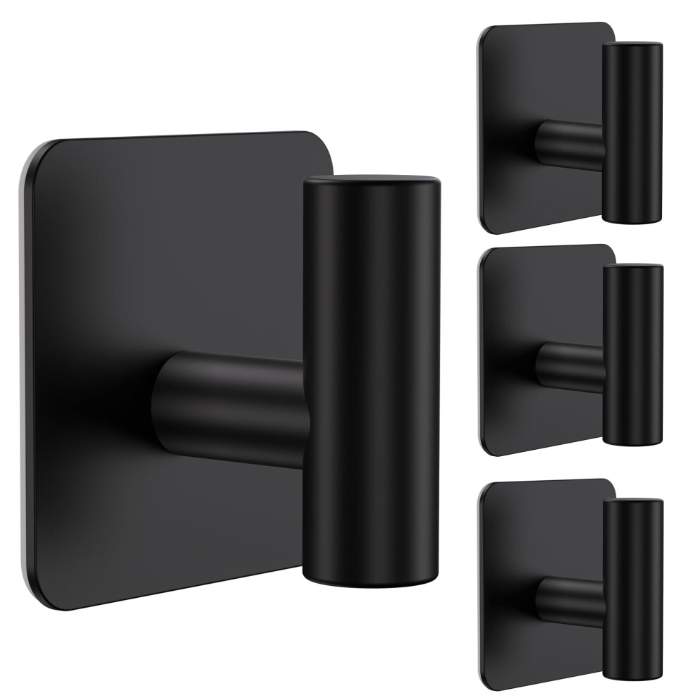 Aikzik Large Self Adhesive Hooks - 26Lb Max, Stick On Hooks Heavy Duty Stainless Steel, Strong Sticky Hooks For Hanging Coats, Bathrobes And Towels, 9357285485017