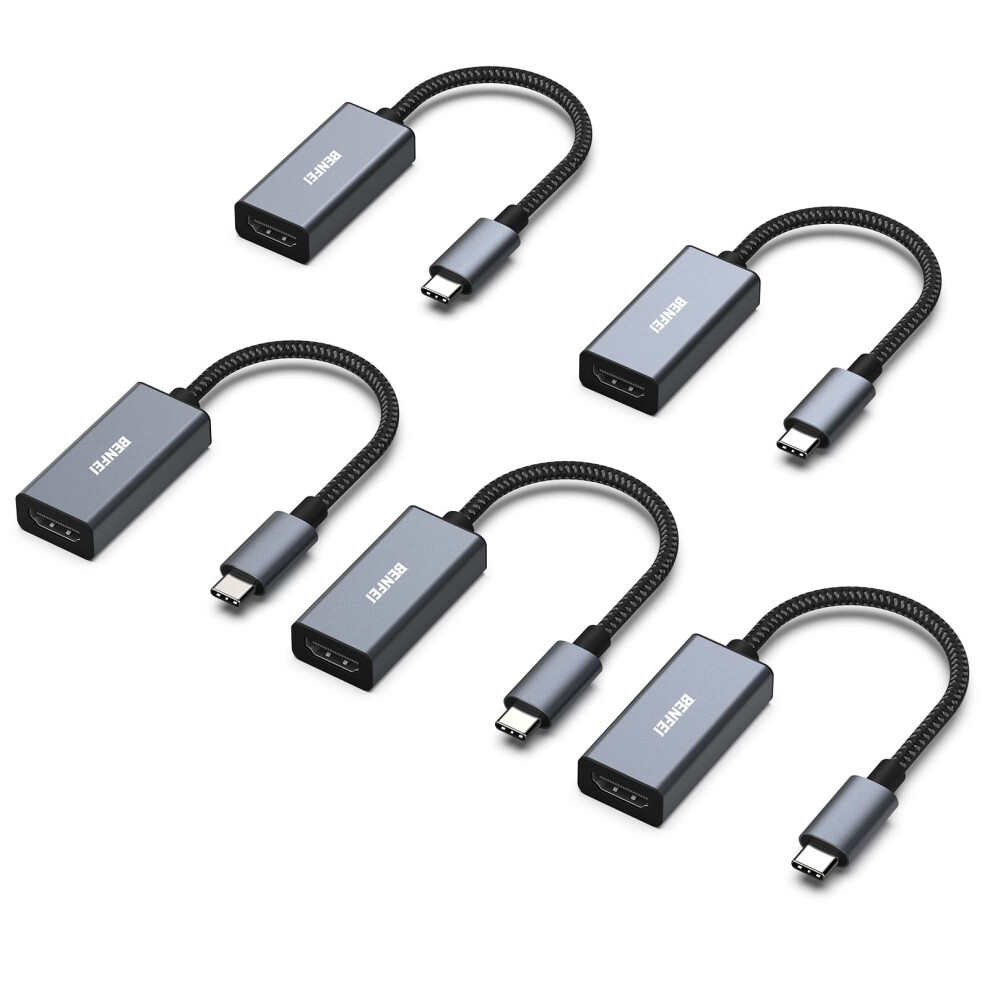 Benfei Usb C To Hdmi Adapter, 5 Pack Usb Type-C To Hdmi Adapter [Thunderbolt 3 Compatible] With Macbook Pro 2021/2020/2019, Macbook Air/Ipad Pro 2019 6920059227101