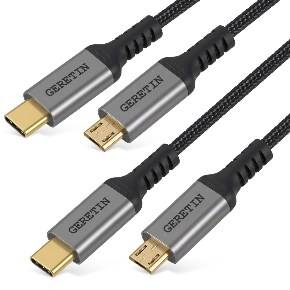 Geretin Usb C To Micro Usb [0.5M+1M] Cable Usb Type C To Micro Cable Nylon Braided Usb C To Micro Charger Android Charging Cord Dast Sync Compatible 4656607287212