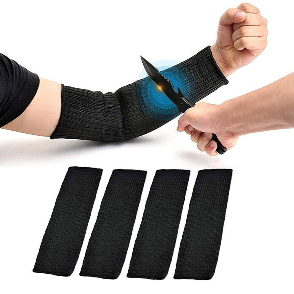 Ruggito 2 Pair Black Arm Protection Kevlar Sleeve Cut Resitant Burn Resistant Anti Abrasion Safety For Garden Kitchen Farm Work 9193195194843