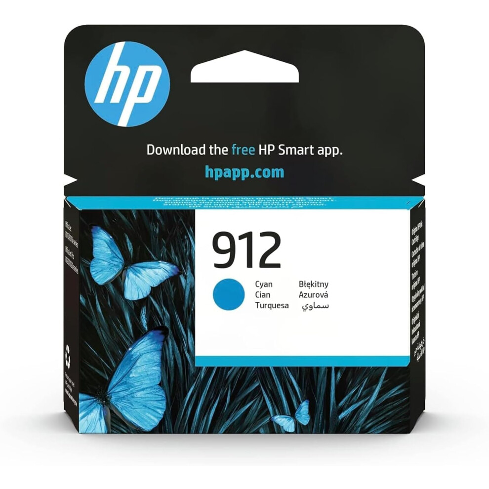 Hp 3Yl77ae 912 Original Ink Cartridge, Cyan, Single Pack