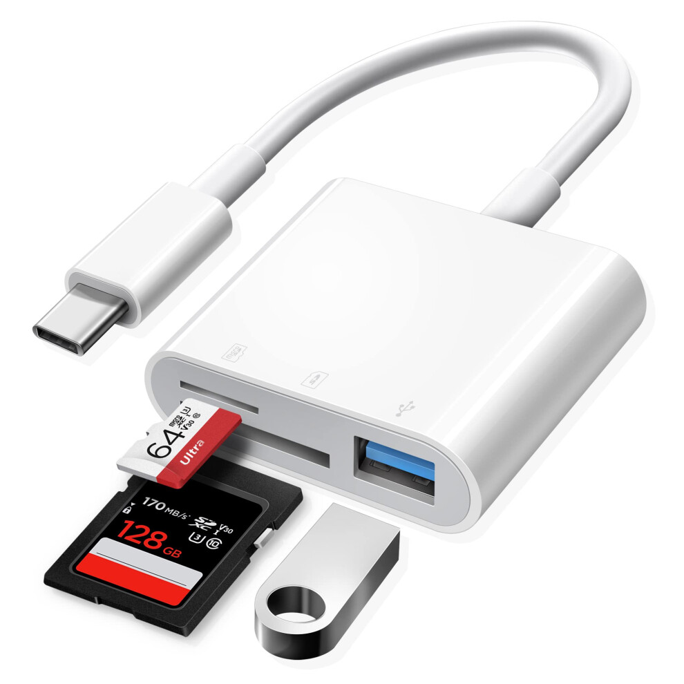 Oyuiasle Usb C Sd Card Reader For Ipad/Mac/Laptop, Type C Memory Card Adapter For Imac, Ipad Pro/Air/Mini, Macbook Pro/Air, Galaxy, Microsd/Sd, White 9328899766779
