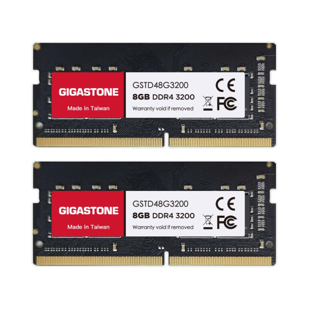 【Ddr4 Ram Laptop Only】Gigastone 16Gb Kit (2X8gb) Ddr4 3200Mhz (2933Mhz Or 2666Mhz) Pc4-25600 (Pc4-23400/21300) Cl22 1.2V Sodimm 260 Pin Unbuffered 3513525059660